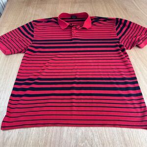 Blac Label Red Black Stripe Polo Shirt 3XL Short Sleeve Cotton Blend